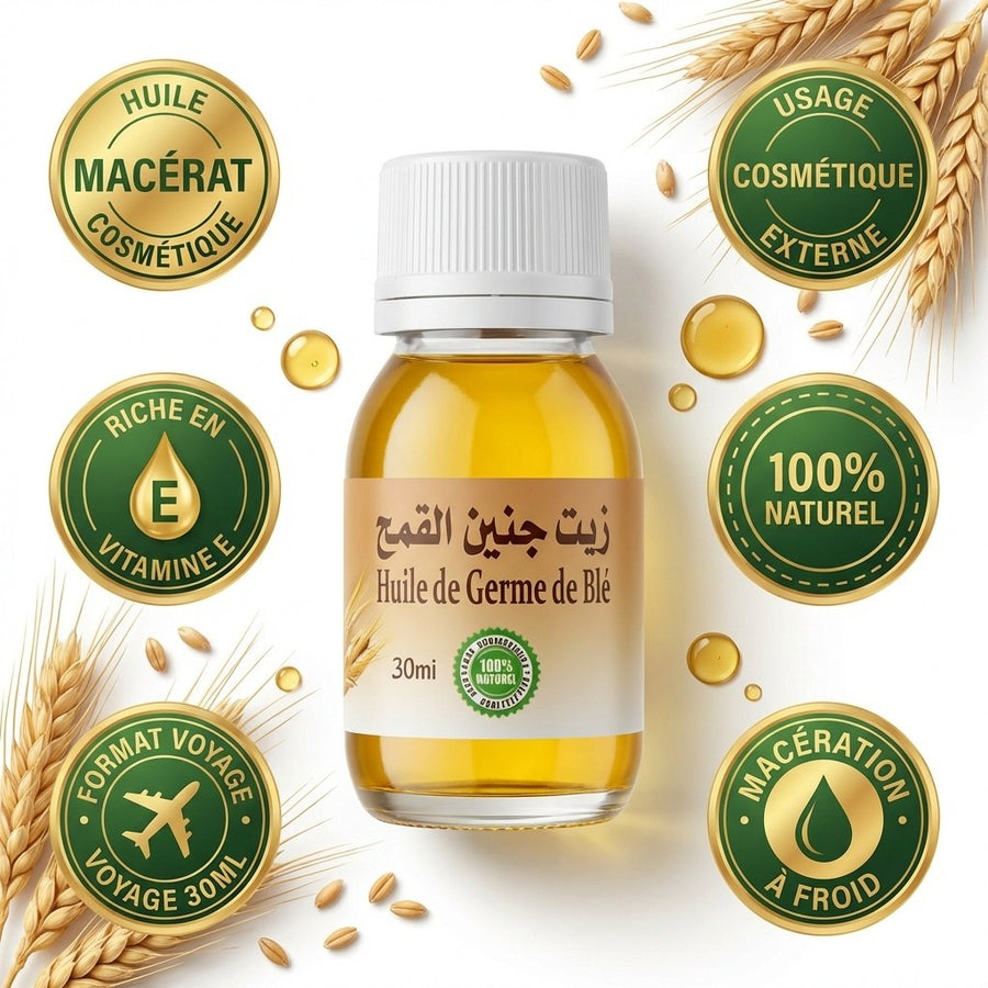 Huile de Germe de Blé 30mL Macérât – produit naturel présenté par Natureluxy