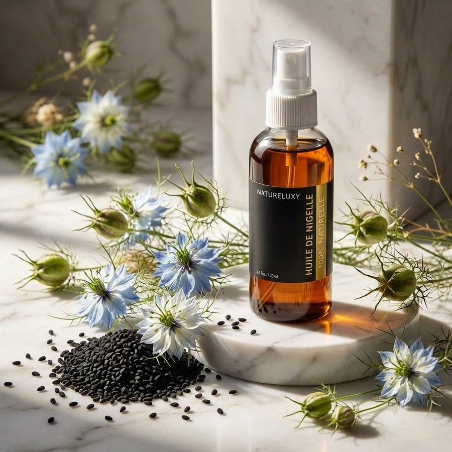 Huile de Nigelle 100ml Spray 100% Naturelle – produit naturel présenté par Natureluxy