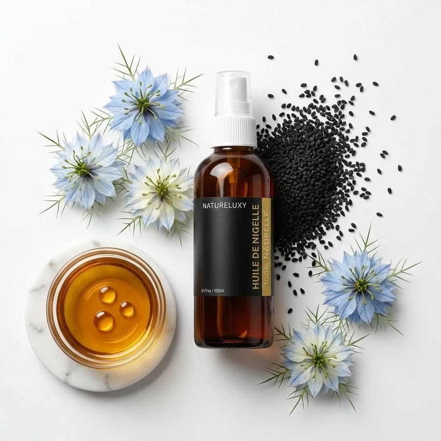 Huile de Nigelle 100ml Spray 100% Naturelle – produit naturel présenté par Natureluxy