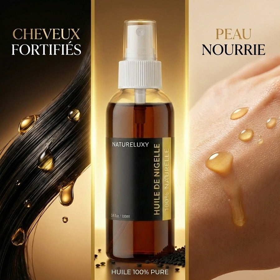 Huile de Nigelle 100ml Spray 100% Naturelle – produit naturel présenté par Natureluxy