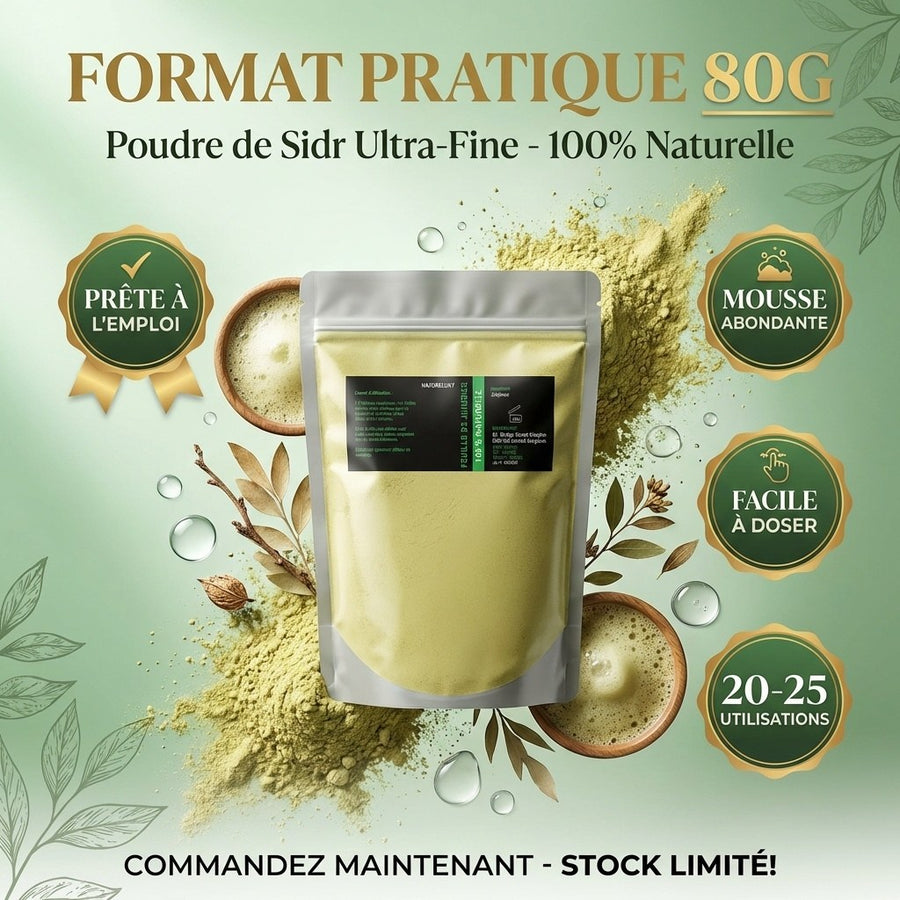 Poudre de Sidr 80 g - Feuilles de Jujubier – produit naturel présenté par Natureluxy