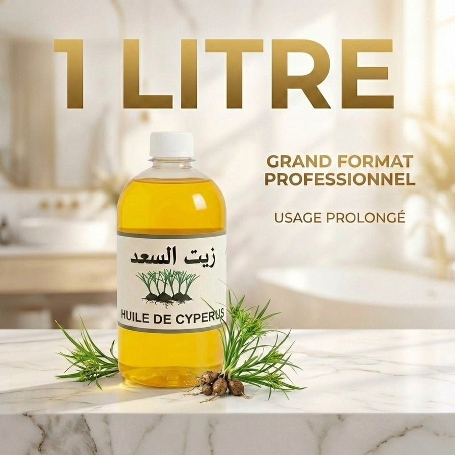 1L Huile de Souchet - 100% Naturelle - Macérat Corps & Cheveux – produit naturel présenté par Natureluxy