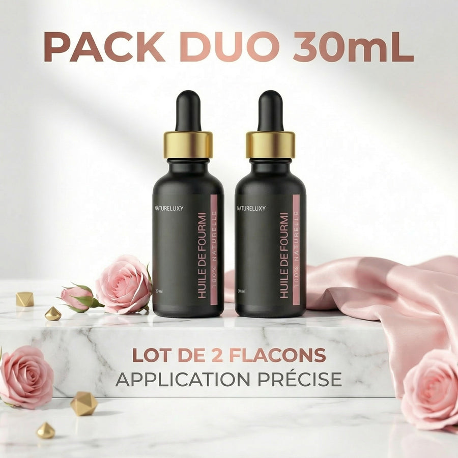 2 Huiles de Fourmi contre la pousse du poil - 30ml – produit naturel présenté par Natureluxy