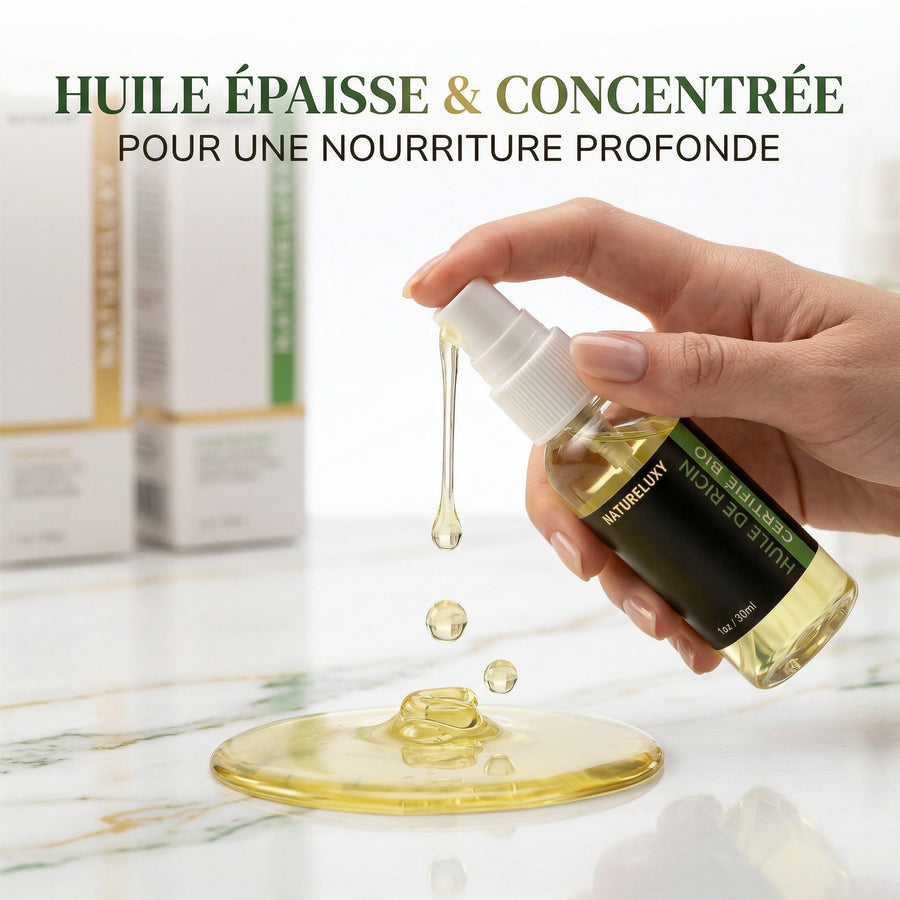 Huile de Ricin 30mL 100% Naturel Spray – produit naturel présenté par Natureluxy