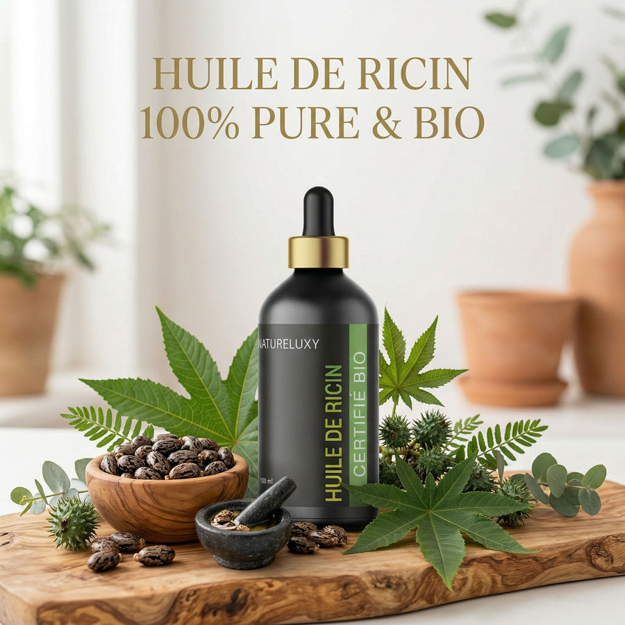 Huile de Ricin 100ml à Pipette – produit naturel présenté par Natureluxy