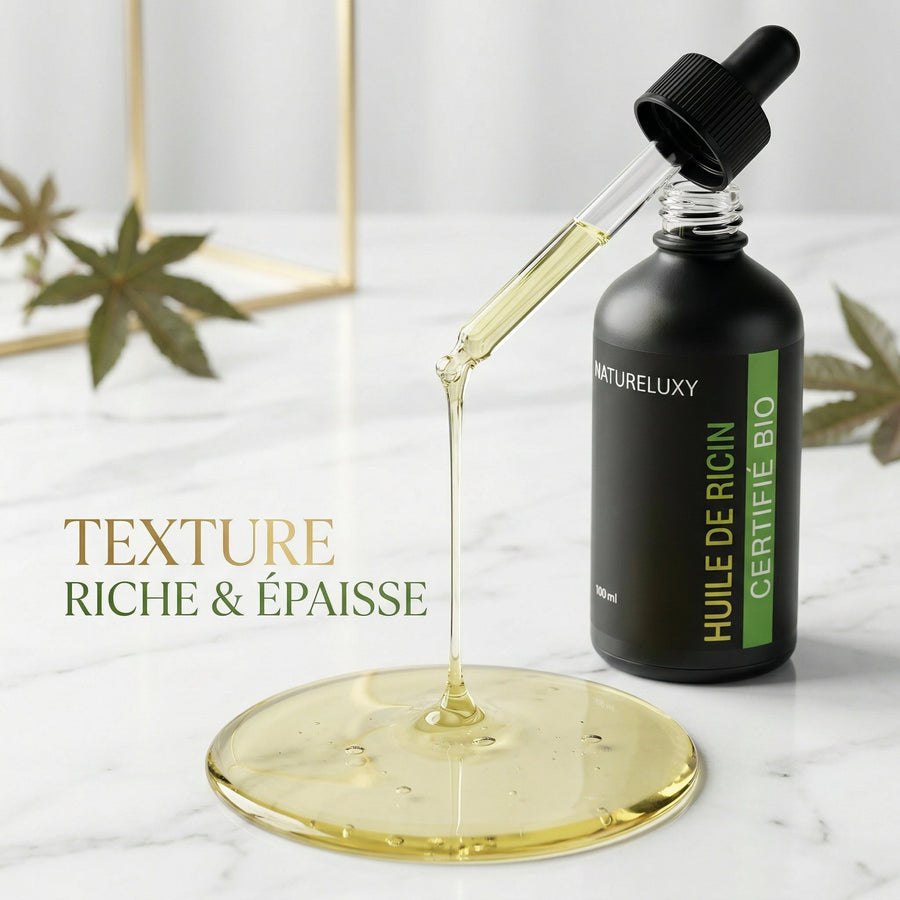 Huile de Ricin 100ml à Pipette – produit naturel présenté par Natureluxy