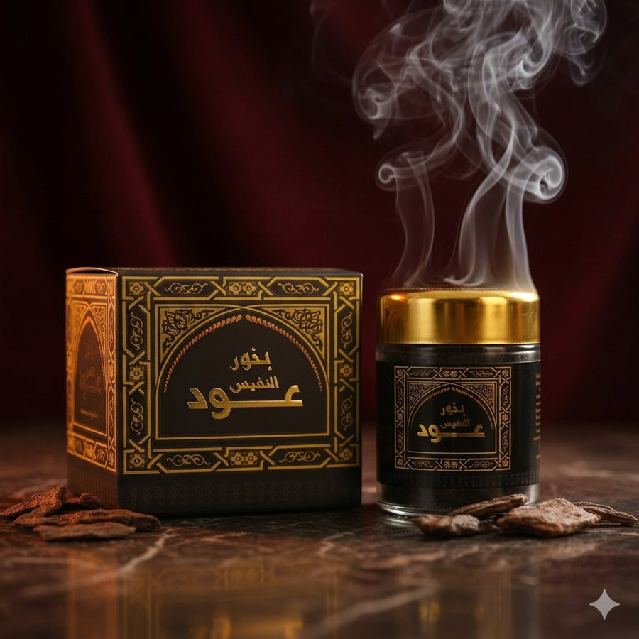 Bakhour Oud 50 g (Encens) – Bakhoor/Bukhoor parfumé Al Nafees – produit naturel présenté par Natureluxy