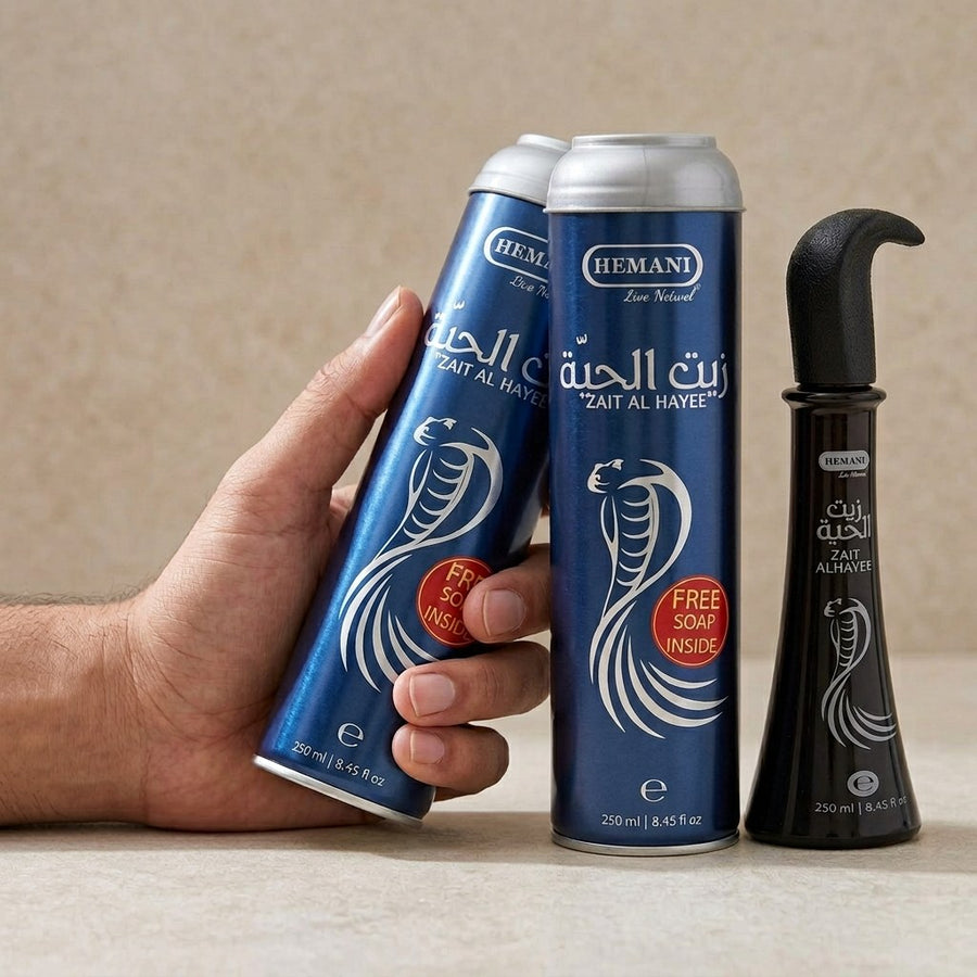 Lot 2× Huile de Serpent Cheveux Zait Al Hayee Hemani – 2×250 ml – produit naturel présenté par Natureluxy