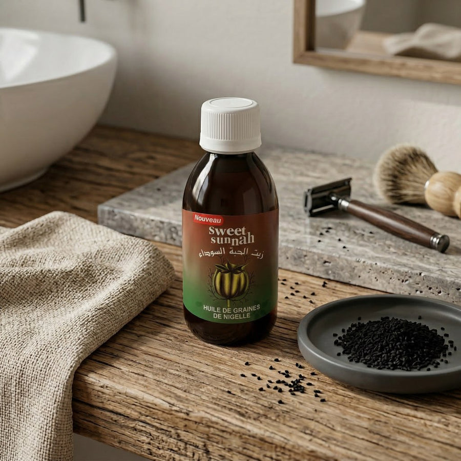 Huile de Graine de Nigelle Sweet Sunna 125 ml – Huile de Cumin Noir, Usage Alimentaire & Bien‑Être – produit naturel présenté par Natureluxy