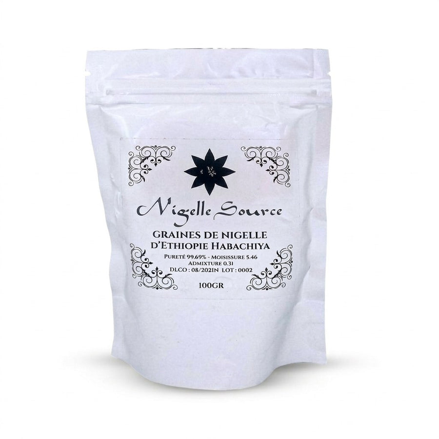 Graine de Nigelle d’Éthiopie 99,7% Pure (Grade A) Naturelle 100 g – Nigella Sativa (Cumin Noir) – produit naturel présenté par Natureluxy