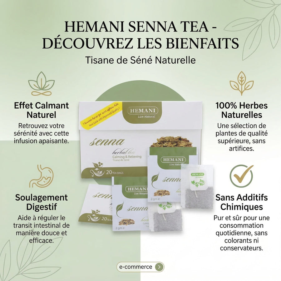 Lot de 2 Tisanes de Séné Hemani - 40 Sachets – produit naturel présenté par Natureluxy