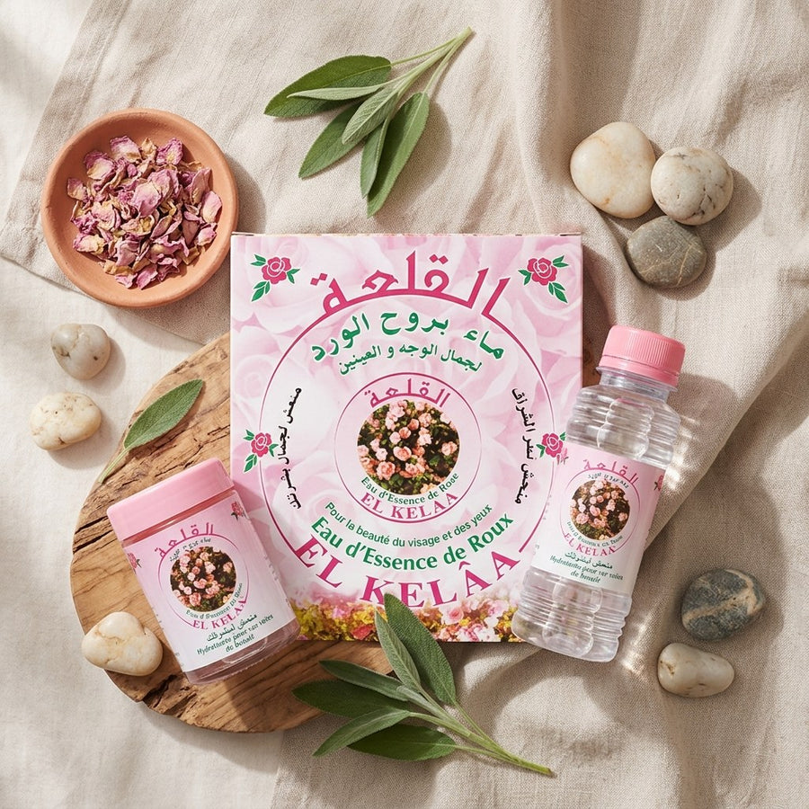 Lot de 3 Eau de Rose du Maroc 125 mL - Soin Visage Cheveux Brume - 375 mL – produit naturel présenté par Natureluxy