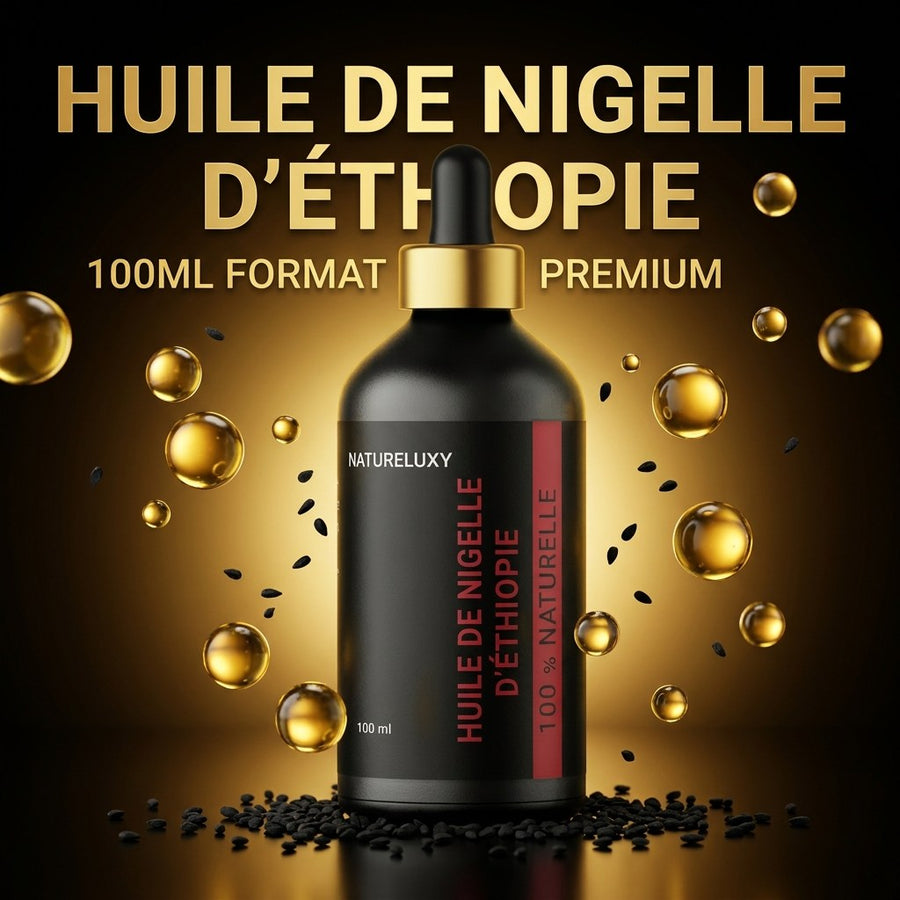 Huile de Nigelle d’Éthiopie 100 mL Pipette — 100% Naturelle – produit naturel présenté par Natureluxy