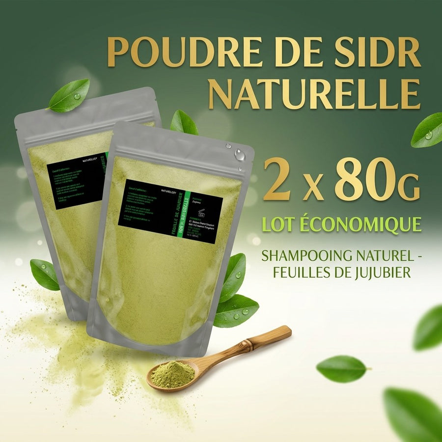 Lot 2x80g Poudre de Sidr Naturelle (Feuille Jujubier Ziziphus) | NatureLuxy – produit naturel présenté par Natureluxy