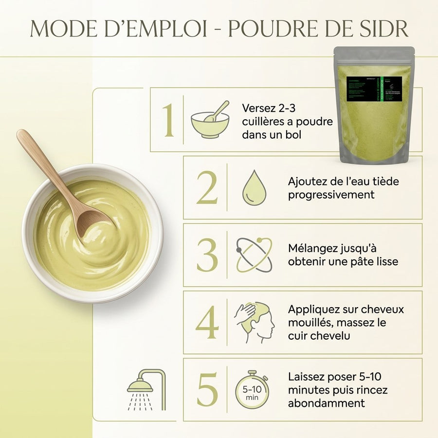 Poudre de Sidr 80 g - Feuilles de Jujubier – produit naturel présenté par Natureluxy