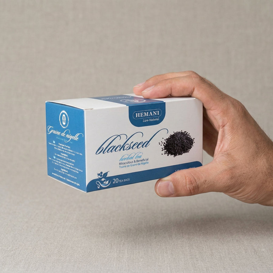 20 Tisanes à la Nigelle Hemani - Infusion en 20 Sachets – produit naturel présenté par Natureluxy