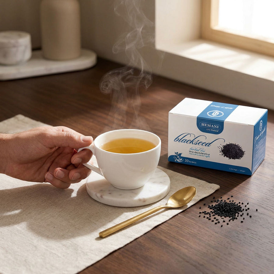 20 Tisanes à la Nigelle Hemani - Infusion en 20 Sachets – produit naturel présenté par Natureluxy