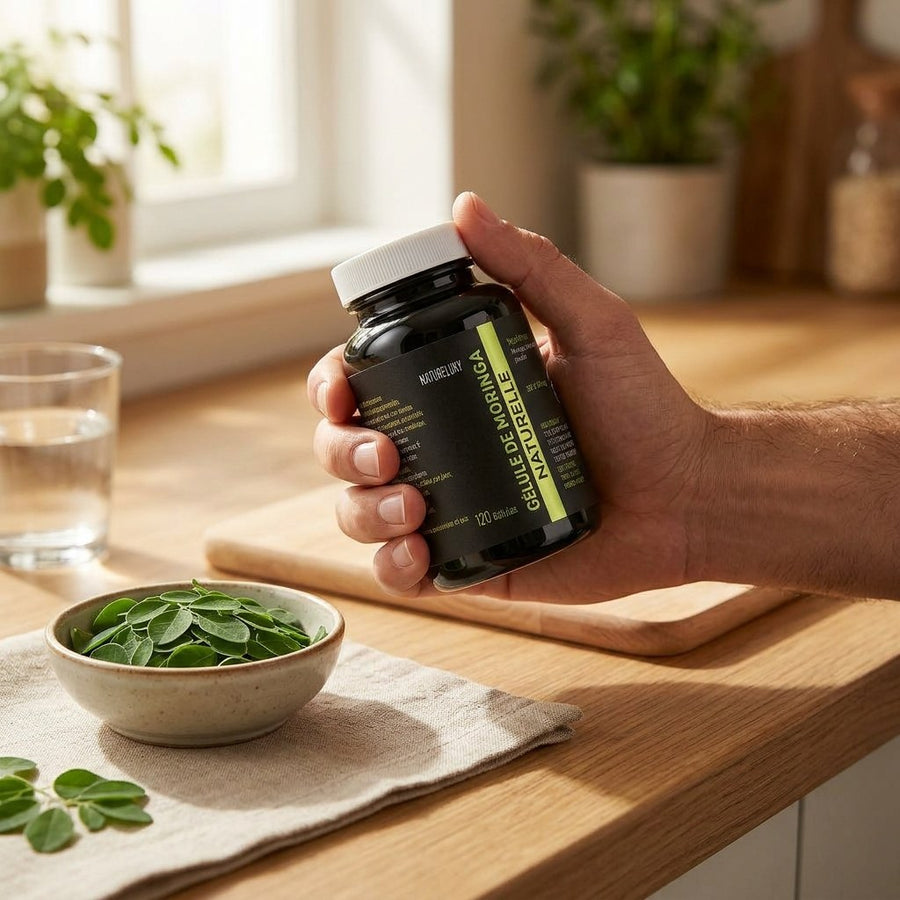 120 gélules de Moringa 100% végétales - 300mg – produit naturel présenté par Natureluxy