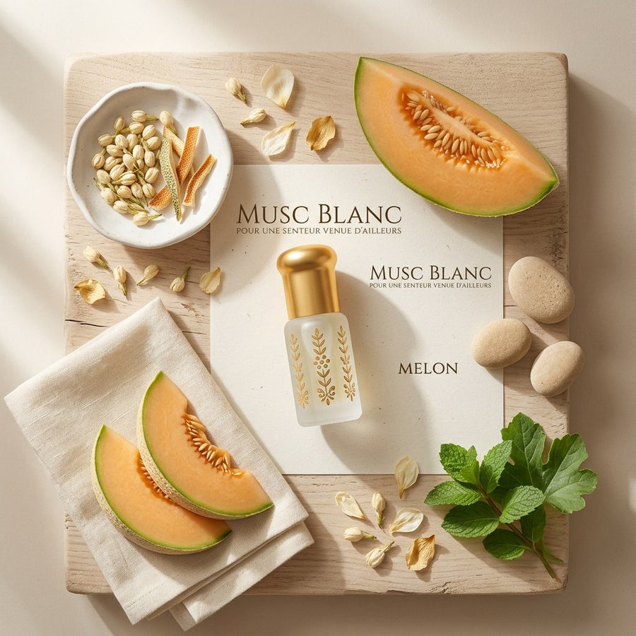 Musc Tahara Melon 3 mL - Musc Blanc Parfumé – produit naturel présenté par Natureluxy