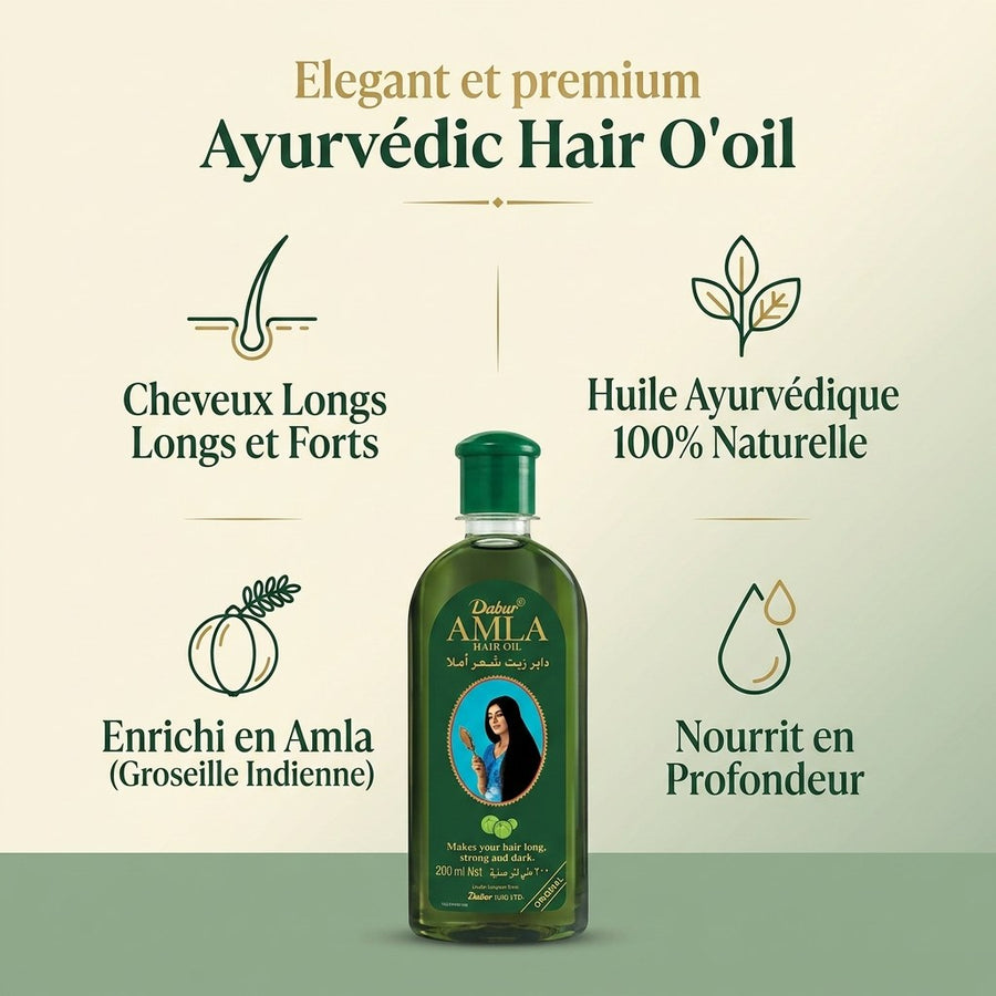 Huile capillaire Dabur Amla 200 ml - Soin cheveux – produit naturel présenté par Natureluxy