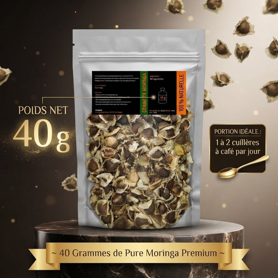 Graine de Moringa 40g Superaliment 100% Naturel - A consommer ou à planter – produit naturel présenté par Natureluxy