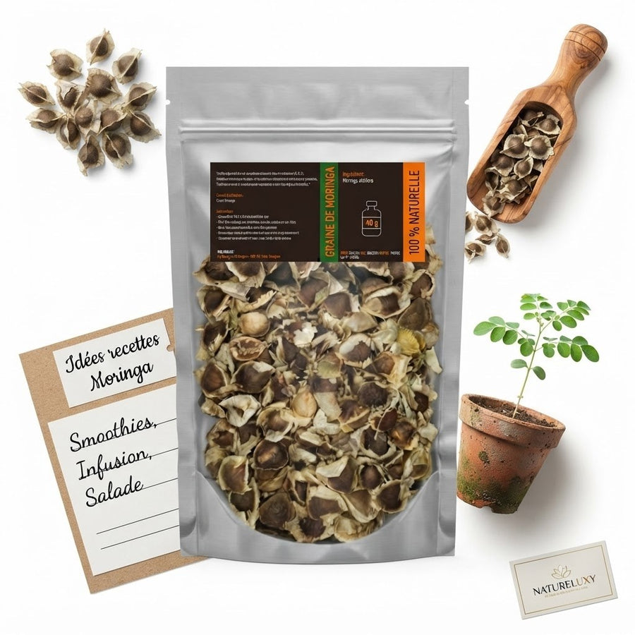 Graine de Moringa 40g Superaliment 100% Naturel - A consommer ou à planter – produit naturel présenté par Natureluxy