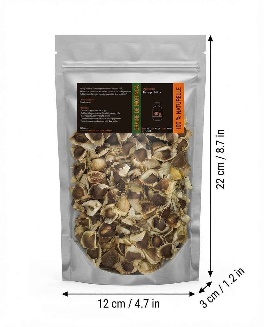 Graine de Moringa 40g Superaliment 100% Naturel - A consommer ou à planter – produit naturel présenté par Natureluxy