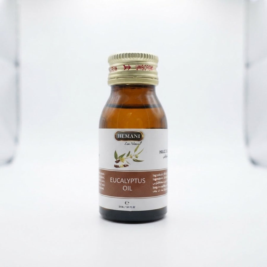 Huile d'eucalyptus 30mL Hemani – produit naturel présenté par Natureluxy