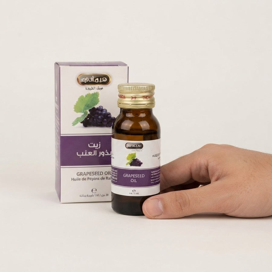 Huile de Pépin de Raisin 30mL 100% Naturelle Hemani – produit naturel présenté par Natureluxy