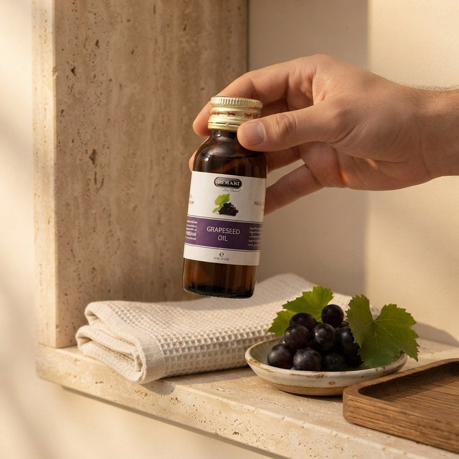 Huile de Pépin de Raisin 30mL 100% Naturelle Hemani – produit naturel présenté par Natureluxy