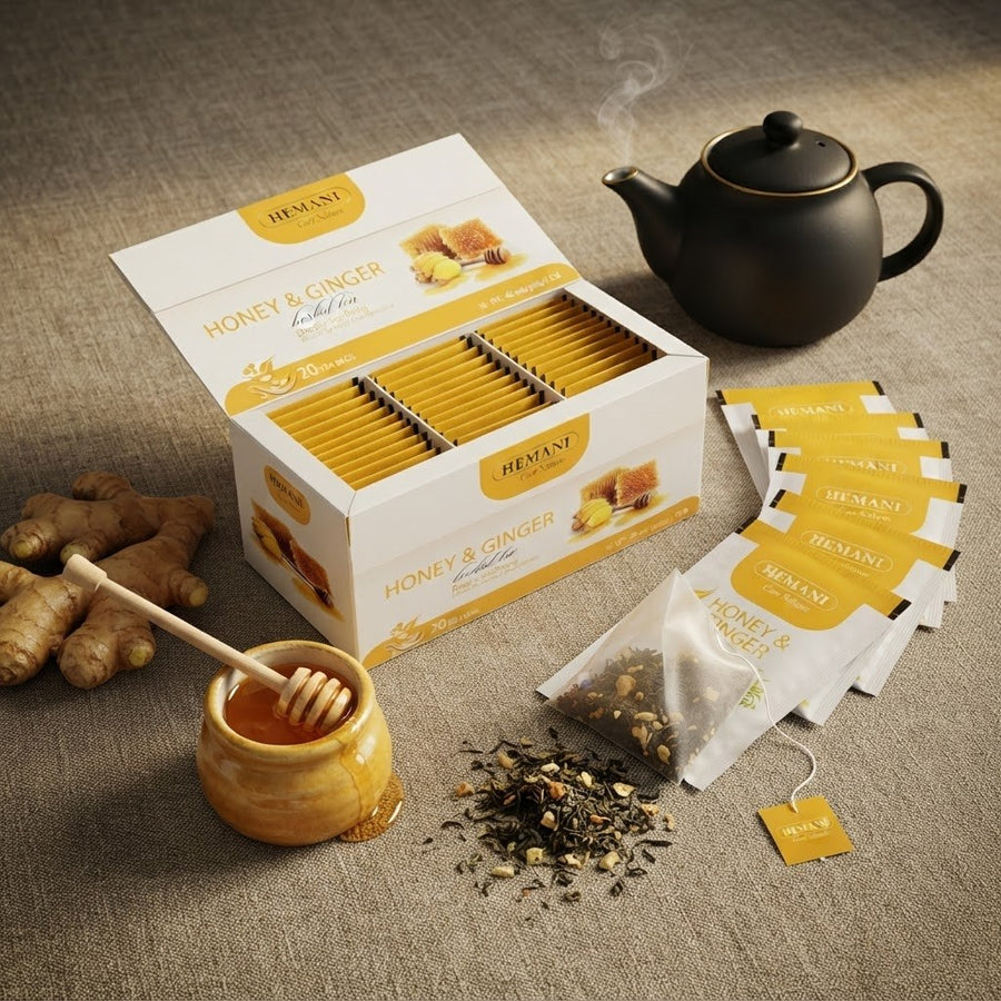 20 Tisanes de Miel & Gingembre - Hemani – produit naturel présenté par Natureluxy