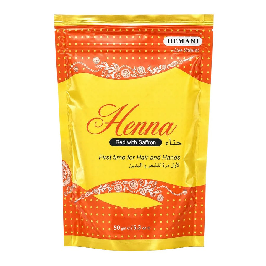 Henné Hemani Rouge et Safran – produit naturel présenté par Natureluxy