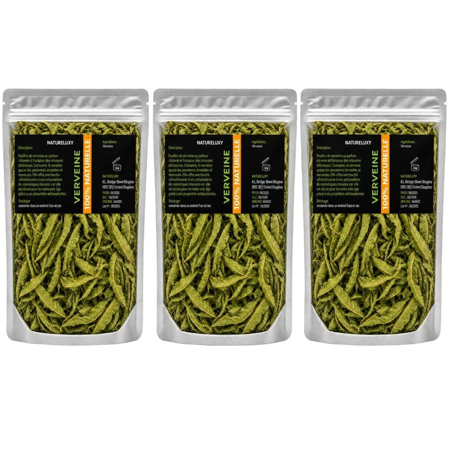 Feuilles de Verveine séchées 3X50g naturelles – produit naturel présenté par Natureluxy