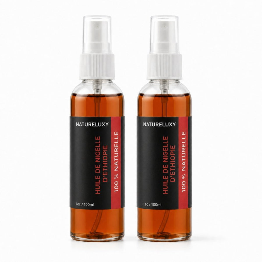 Lot de 2 Huiles de Nigelle d'éthiopie 30mL spray 100% naturelle – produit naturel présenté par Natureluxy