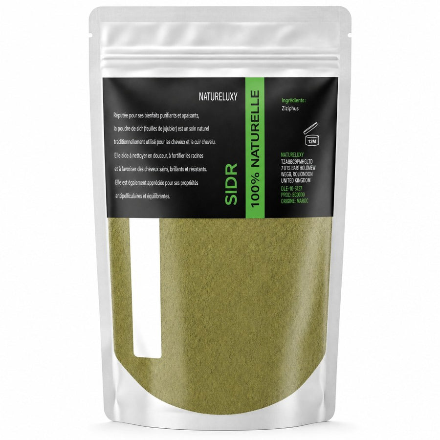 Poudre de Sidr 80 g - Feuilles de Jujubier – produit naturel présenté par Natureluxy