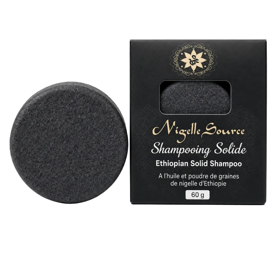 Shampoing Solide à l'Huile de Nigelle d'Éthiopie 60 g – produit naturel présenté par Natureluxy