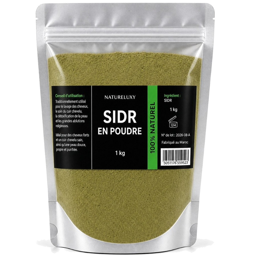 Sidr en Poudre NATURELUXY — 1 kg — 100% Naturel — Origine Maroc – produit naturel présenté par Natureluxy