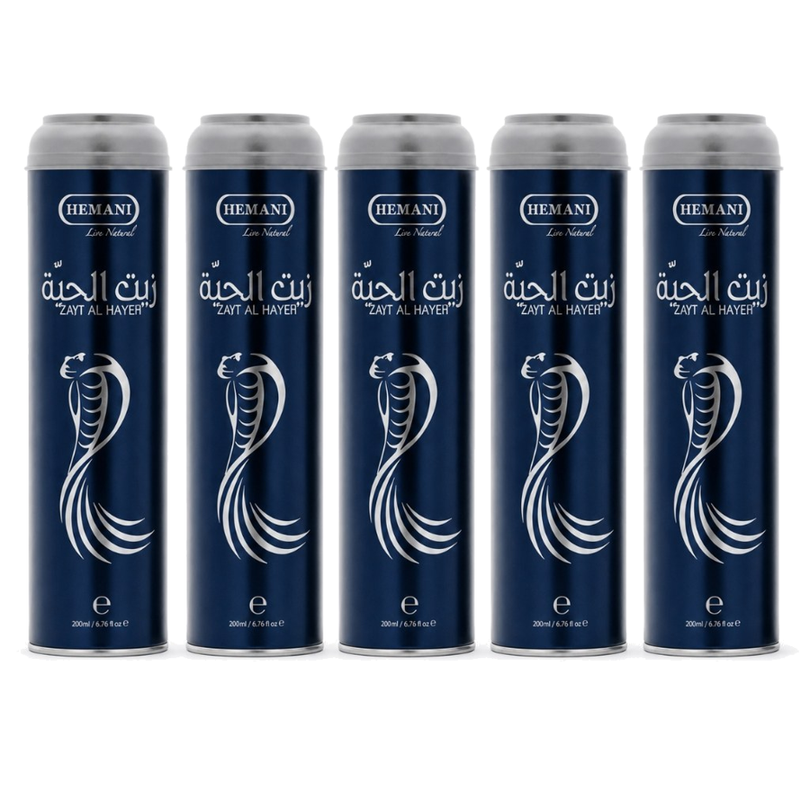 5 Huiles de Serpent Pour la Pousse des Cheveux Zait Al Hayee - Hemani - 250 ml – produit naturel présenté par Natureluxy