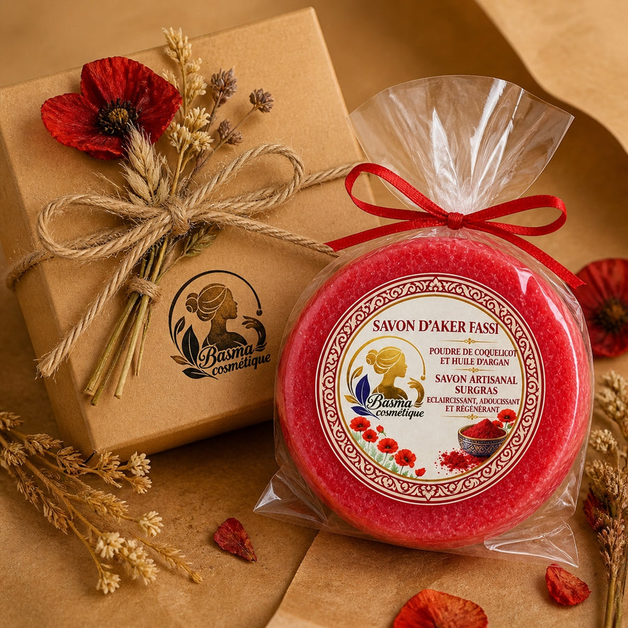 Savon d'Aker Fassi – idée cadeau avec emballage kraft