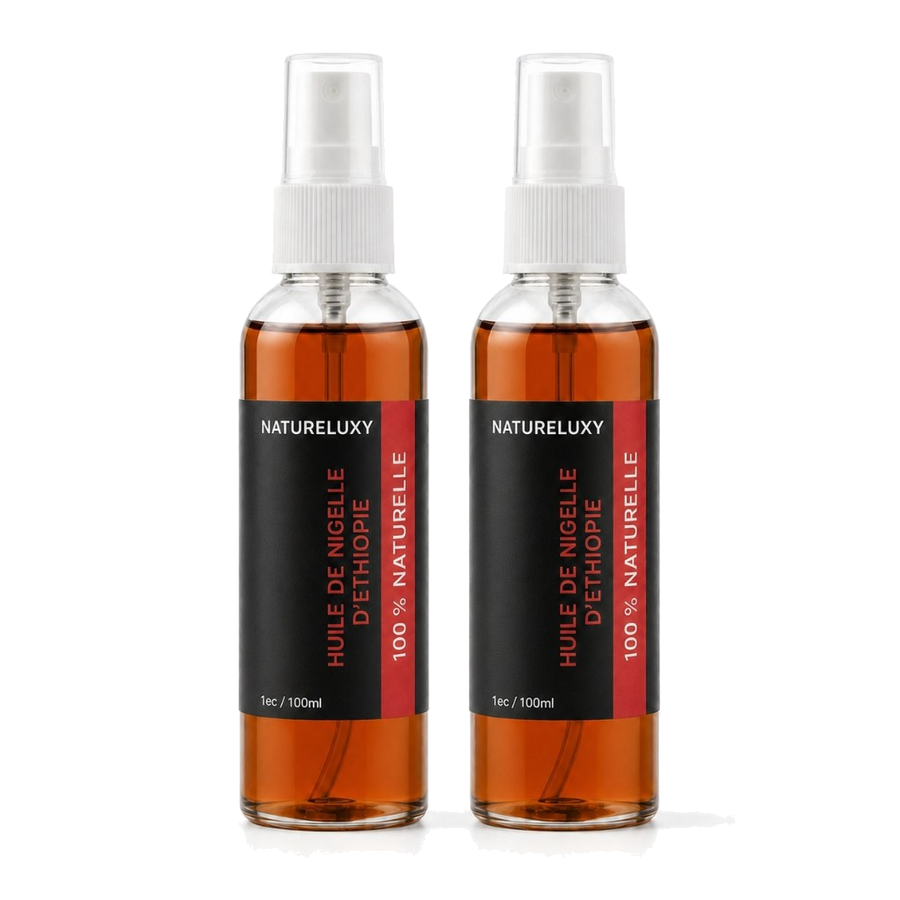 Lot de 2 Huiles de Nigelle d'éthiopie 30mL spray 100% naturelle – produit naturel présenté par Natureluxy