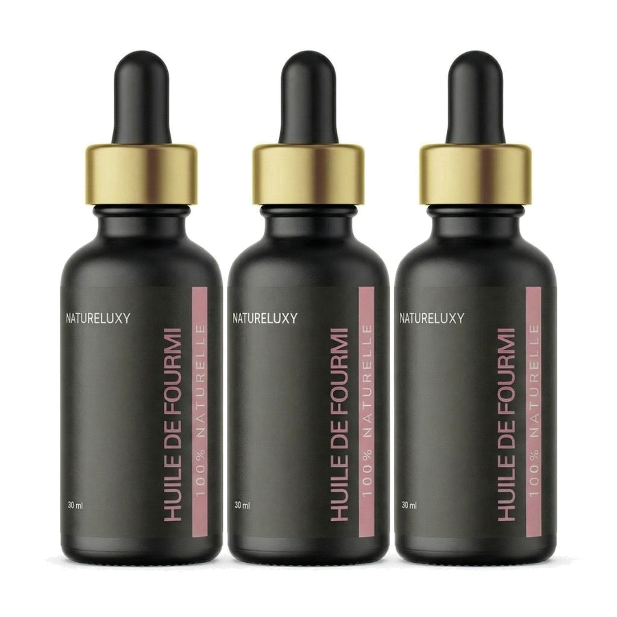 3 Huiles de Fourmi Contre la Pousse du Poil 30ml pipette – produit naturel présenté par Natureluxy