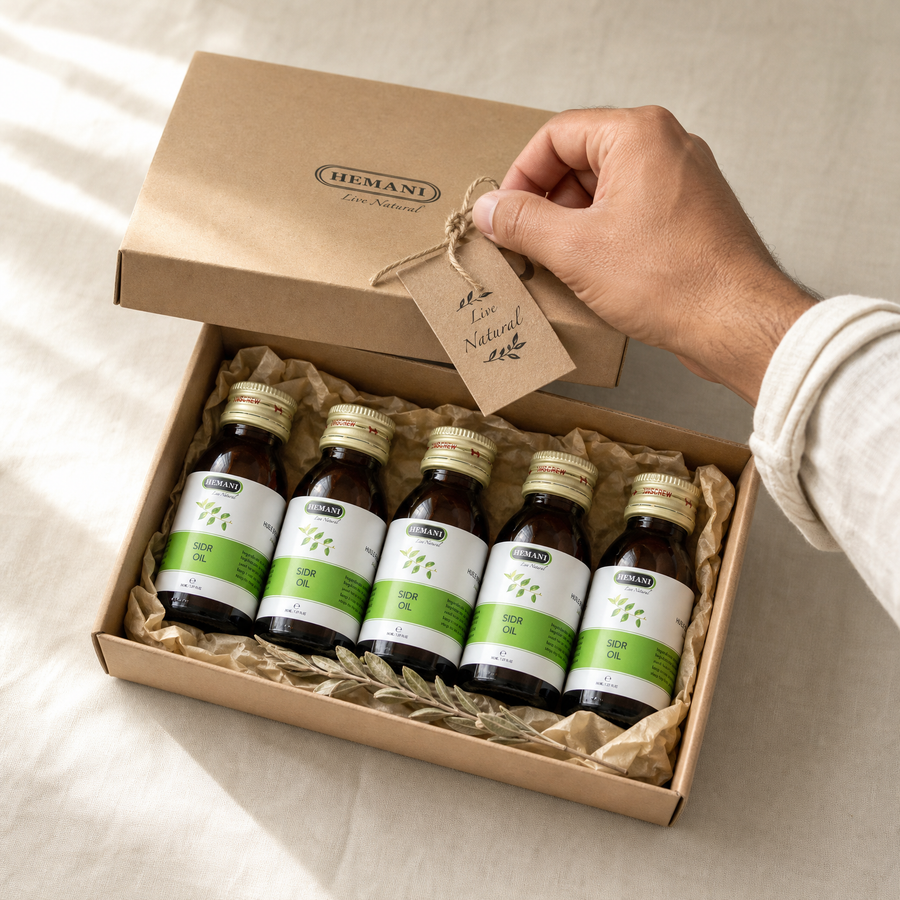 Hemani Sidr Oil 5x30mL — unboxing main homme