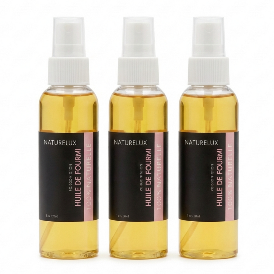 3 Huile de Fourmi Contre la Pousse des Poils 100mL Spray 100% Naturelle -10%