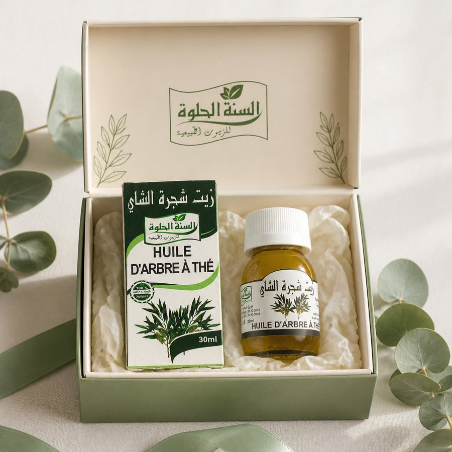Huile d'Arbre à Thé 30 mL — coffret packaging premium