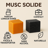 Lot 1 Carré de Musc Ambré + 1 Carré de Musc noir - Parfum Solide