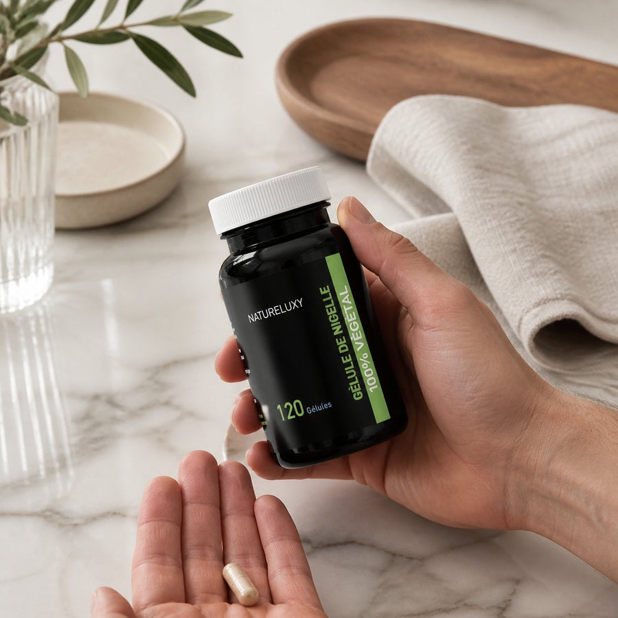120 Gélules de Nigelle Végétale 300mg - Nigella sativa / Cumin noir – application en situation réelle, geste de soin quotidien