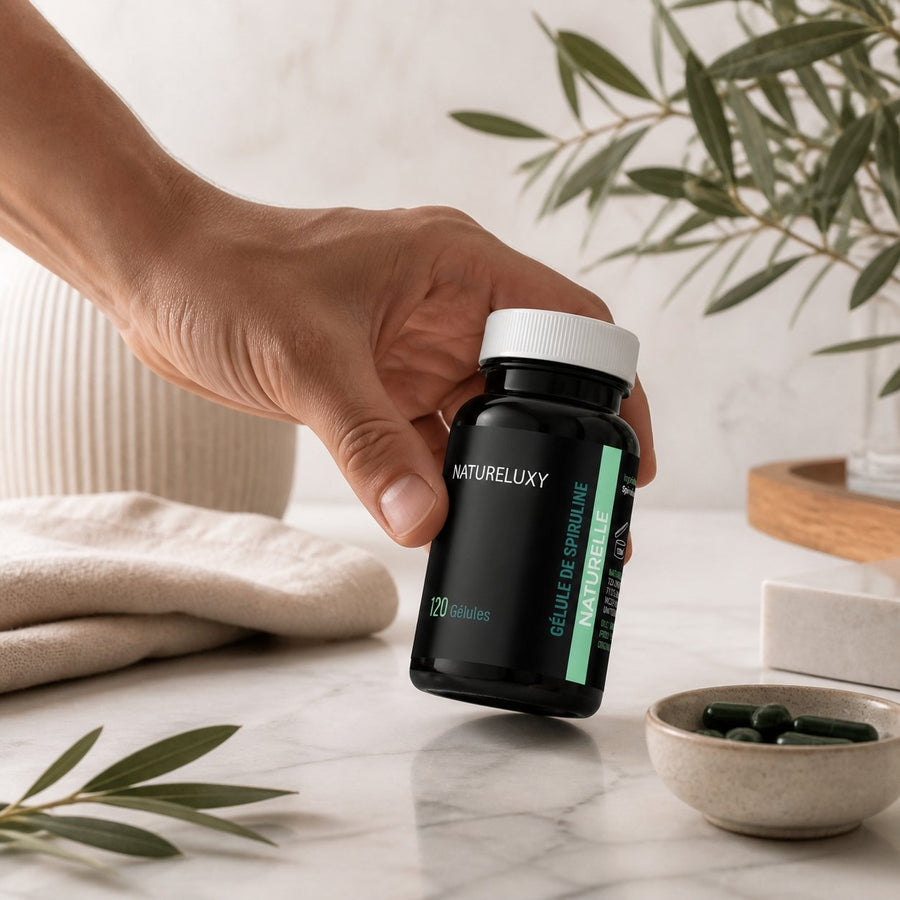 Spiruline 120 Gélules Végétales 300 mg – application en situation réelle, geste de soin quotidien