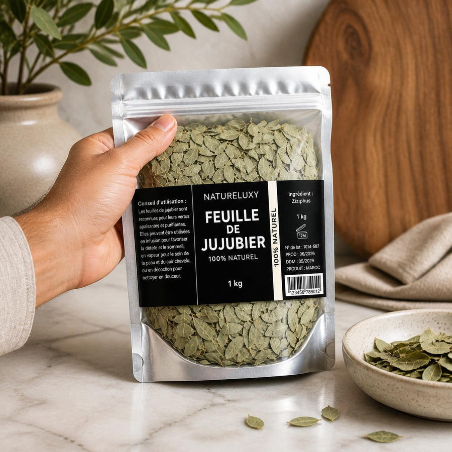 1kg Feuilles de Sidr Naturelles - Feuilles de Jujubier - Natureluxy – application en situation réelle, geste de soin quotidien
