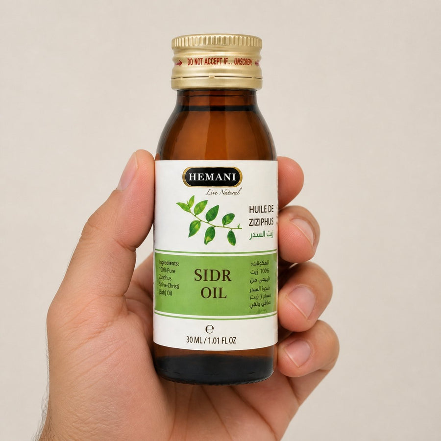 2 Huile de Sidr 30mL Hemani 100% Naturelle – taille et contenance réelles du produit en main