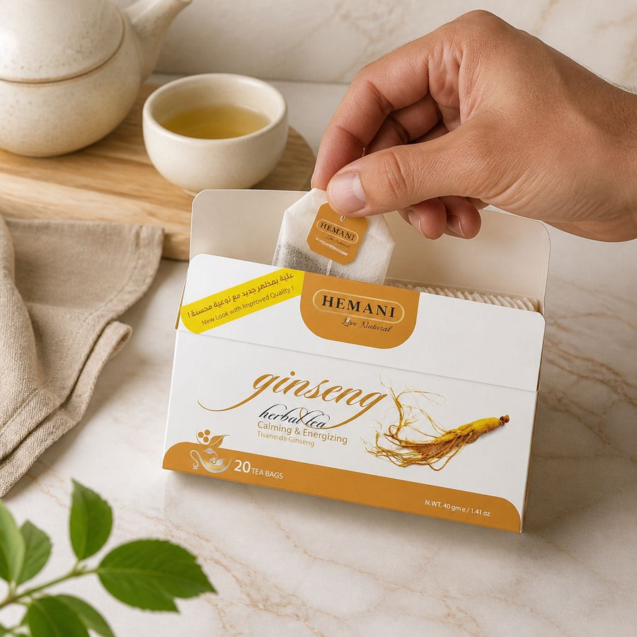 20 Tisanes Ginseng - Hemani – application en situation réelle, geste de soin quotidien